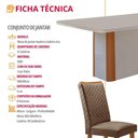 Ver imagem 4 de Mesa Isadora 6 Lugares MDF Cadeiras Lira Veludo Off White 180cm Moderna