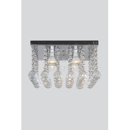 Lustre de Cristal Acrilico 30x30cm Sala Quarto Vai Montado - 2