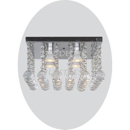 Lustre de Cristal Acrilico 30x30cm Sala Quarto Vai Montado - 1