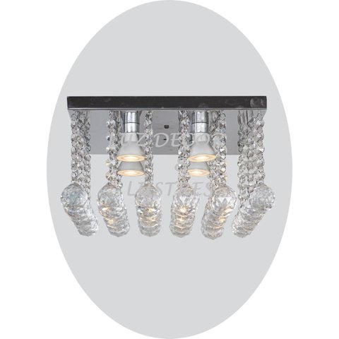 Lustre de Cristal Acrilico 30x30cm Sala Quarto Vai Montado