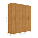 Ver imagem 2 de Guarda Roupa Élide 6 Portas 3 Gavetas Naturalle