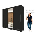 Ver imagem 5 de Guarda-Roupa Casal 3 Portas com 4 Gavetas com 1 Porta Espelho com Pés 100% MDF Roma Yescasa