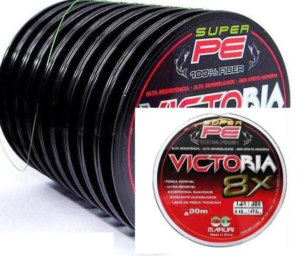 Linha Multifilamento Victoria 8X Multicolor 300m - 0.34MM 44LBS - 5