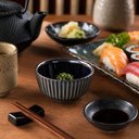 Ver imagem 7 de Jogo 20 Peças Travessa Ramequins Copos Titanium Porto Brasil Cerâmica Shimeji Shoyu Saquê Japonê
