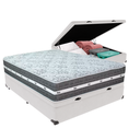 Ver imagem 1 de Cama Box Baú Branco e Colchão Black Graphite Molas Ensacadas Casal 138x188x27 Anjos