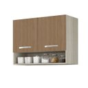 Ver imagem 3 de Armario Aereo Cozinha 2 Portas 0,80 Cm com Nicho Alice Hr Móveis:elmo-marrom