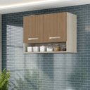 Ver imagem 1 de Armario Aereo Cozinha 2 Portas 0,80 Cm com Nicho Alice Hr Móveis:elmo-marrom