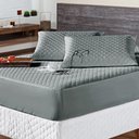 Ver imagem 1 de Protetor Colchão Max Impermeável Solteiro 2 Peças - Cinza Casa Show Enxovais