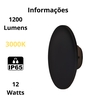 Arandela Eclipse 12W 3000K A prova de agua luz indireta LED: Branco - 16