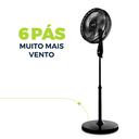 Ver imagem 3 de Ventilador de Coluna com Pé 40 cm Turbo 6 Pás 127V Silencioso 160W Grade Removível 3 Velocidades