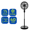Ver imagem 7 de Ventilador de Coluna com Pé 40 cm Turbo 6 Pás 127V Silencioso 160W Grade Removível 3 Velocidades