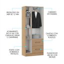 Ver imagem 3 de Roupeiro 3 Portas 2 Gavetas 70cm Hades Soluzione Móveis