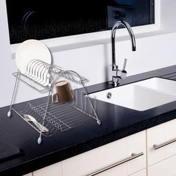 Escorredor de Louças 2 Andares Aço Cromado Secador de Pratos Talheres Copos Cozinha Utimil - 2