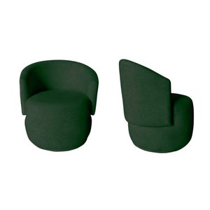Kit 2 Poltronas Decorativa Beatriz Orgânica Suede Verde