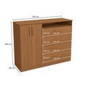 Ver imagem 4 de Cômoda 4 Gavetas 2 Portas:canela