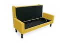 Ver imagem 4 de Jogo Cabeceira Geovana + Calçadeira Fênix Solteiro 90cm Suede Amarelo - LM DECOR