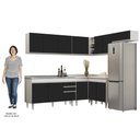 Ver imagem 5 de Armário de Cozinha Modulado de Canto 7 Peças Cp24 com Pia Inox Branco/preto - Lumil Lumil Móveis