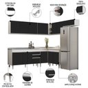 Ver imagem 3 de Armário de Cozinha Modulado de Canto 7 Peças Cp24 com Pia Inox Branco/preto - Lumil Lumil Móveis