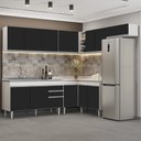 Ver imagem 2 de Armário de Cozinha Modulado de Canto 7 Peças Cp24 com Pia Inox Branco/preto - Lumil Lumil Móveis