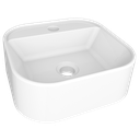 Ver imagem 2 de Cuba Apoio Mármore Sintético Banheiro Duna - Branca