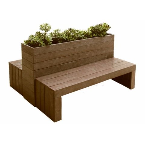 Floreira Grande em Madeira Plástica Maciça Marrom 100% Reciclado 1,5m / Fl-01 Lanci