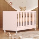 Ver imagem 1 de Berço Mini Cama Dois em Um Doce Sonho Mdf Qmovi: Rosa