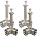 Ver imagem 1 de 4 Peças - Suporte de Canto 90º Grau para Tubo Cabide Oblongo Oval Cromado Fabio Ferragens Suporte de