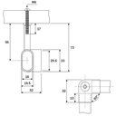 Ver imagem 3 de 4 Peças - Suporte de Canto 90º Grau para Tubo Cabide Oblongo Oval Cromado Fabio Ferragens Suporte de