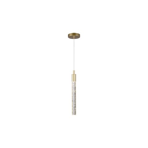 Luminária Pendente Dourada Zaira Led Taschibra 5w 3000k Luz Quente