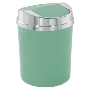 Lixeira 5 Litros Basculante Prata Cromada Wp Connect - Verde claro