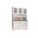 Ver imagem 2 de Kit de Cozinha Compacta Star New c/ 6 Portas (3 c/ Vidro) e 3 Gavetas 120cm Branco/Preto - Telasul