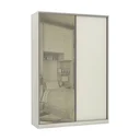 Ver imagem 1 de Guarda-Roupa Solteiro Luciane 2 Portas de Correr 3 Gavetas Prime Plus 159 cm Alumínio com Espelho Re