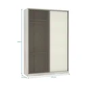 Ver imagem 3 de Guarda-Roupa Solteiro Luciane 2 Portas de Correr 3 Gavetas Prime Plus 159 cm Alumínio com Espelho Re
