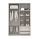 Ver imagem 2 de Guarda-Roupa Solteiro Luciane 2 Portas de Correr 3 Gavetas Prime Plus 159 cm Alumínio com Espelho Re