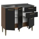 Ver imagem 6 de Balcão de Cozinha com Pia 105 cm 3 Portas 2 Gavetas Rustic/Preto Lille Madesa