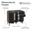 Ver imagem 4 de Balcão de Cozinha com Pia 105 cm 3 Portas 2 Gavetas Rustic/Preto Lille Madesa