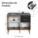 Ver imagem 3 de Balcão de Cozinha com Pia 105 cm 3 Portas 2 Gavetas Rustic/Preto Lille Madesa