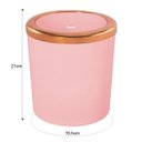 Ver imagem 5 de Lixeira 5 Litros Basculante Redonda Cobre Rosé Gold Luxo - Rosa Claro