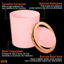 Ver imagem 2 de Lixeira 5 Litros Basculante Redonda Cobre Rosé Gold Luxo - Rosa Claro