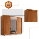 Ver imagem 3 de Guarda Roupa Casal Connor Mdf 3 Portas 6 Cabideiros com Espelho e Pés Moderna Mobília