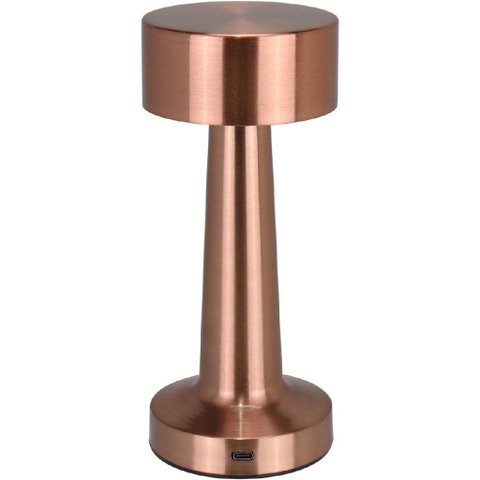 Luminária de Mesa de Metal Cobre 22x9x9cm Abajur Decoração Iluminação Cabeceira