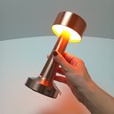 Ver imagem 2 de Luminária de Mesa de Metal Cobre 22x9x9cm Abajur Decoração Iluminação Cabeceira