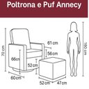 Ver imagem 5 de Poltrona de Amamentação com Balaço e Puff Premium Annecy Matrix