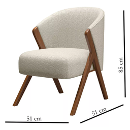 Poltrona Ibiza Luxuosa Tecido Boucle Bucle Sala Estar Off - Av - 3