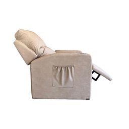 Poltrona Papai com Porta Copo Reclinável Massageador Courino:palha - 6
