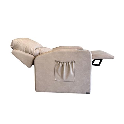 Poltrona Papai com Porta Copo Reclinável Massageador Courino:palha