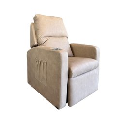 Poltrona Papai com Porta Copo Reclinável Massageador Courino:palha - 2