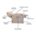 Ver imagem 3 de Poltrona Papai com Porta Copo Reclinável Massageador Courino:palha