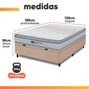 Ver imagem 5 de Cama Box Baú Casal Probel Espuma D33 Pillow Top 138x188x59cm Guarda Costas Lyon Branco/bege Branco