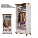 Ver imagem 4 de Guarda-Roupa Infantil 2 Portas 1 Gaveta Joy Branco/Off White/Nogueira